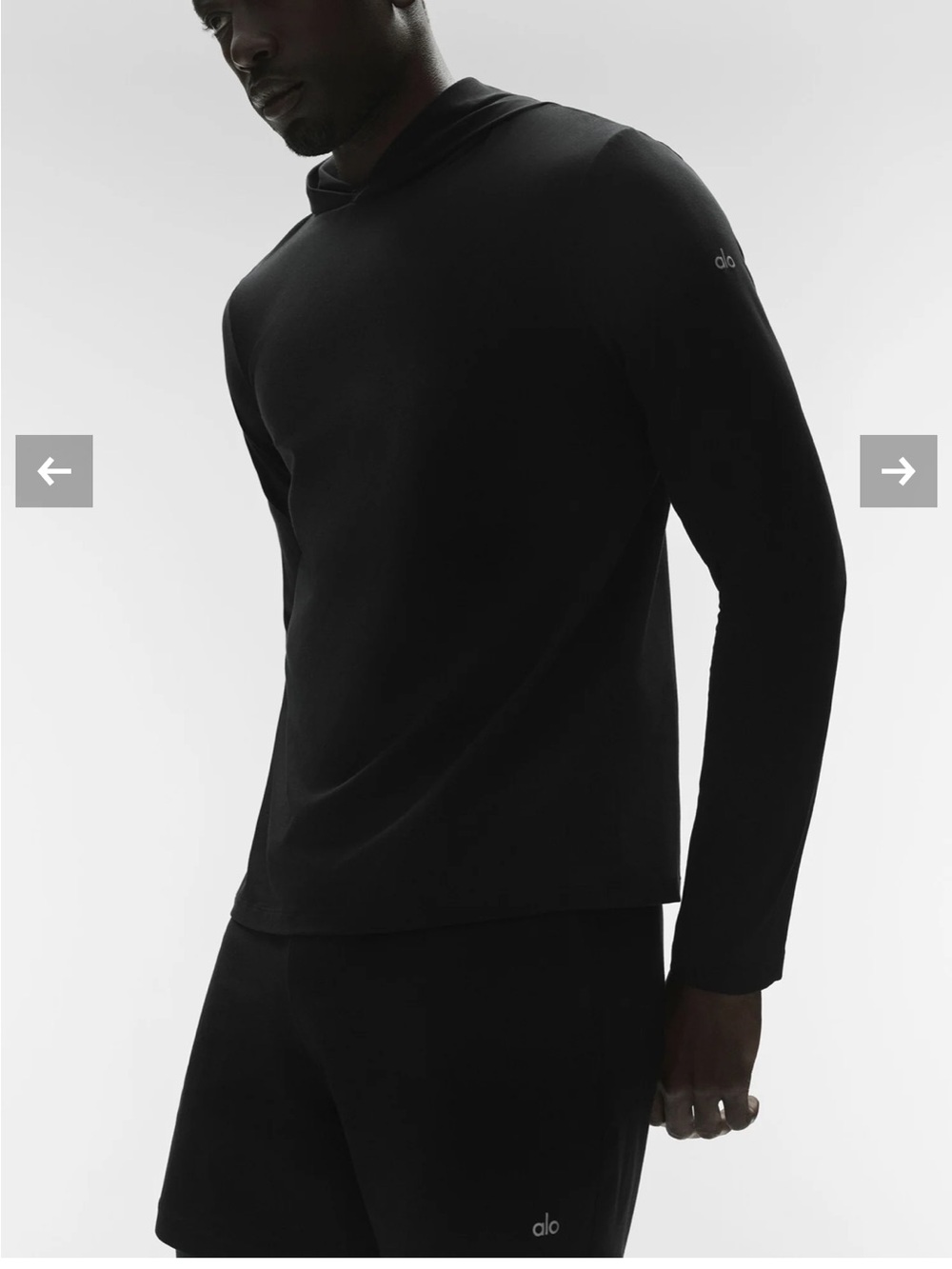 ALO Yoga Men’s Black Crewneck Hooded Sweater